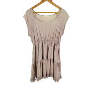 Altar'd State Flutter tiered Short Dress Brown/Tan distressed Color Size‎ Small